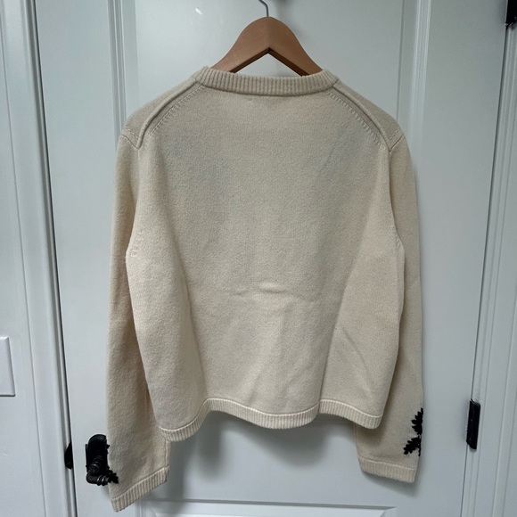 Alex Mill Cream Cardigan with Black Floral Design - Picture 4 of 4